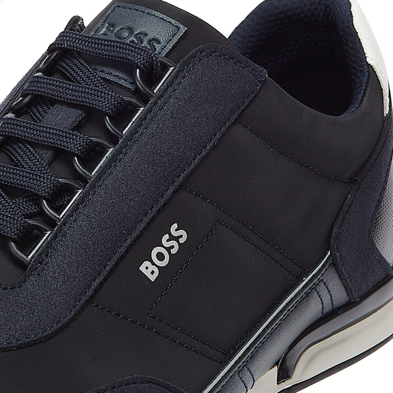 BOSS Saturn Low Flny Mens Dark Blue Trainers