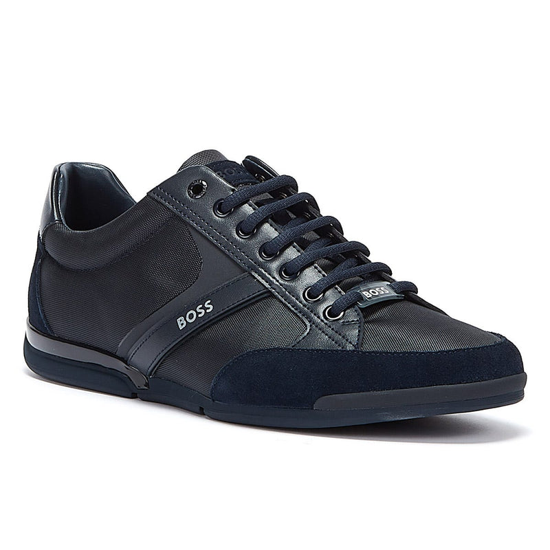 BOSS Saturn Low Mix Mens Dark Blue Trainers