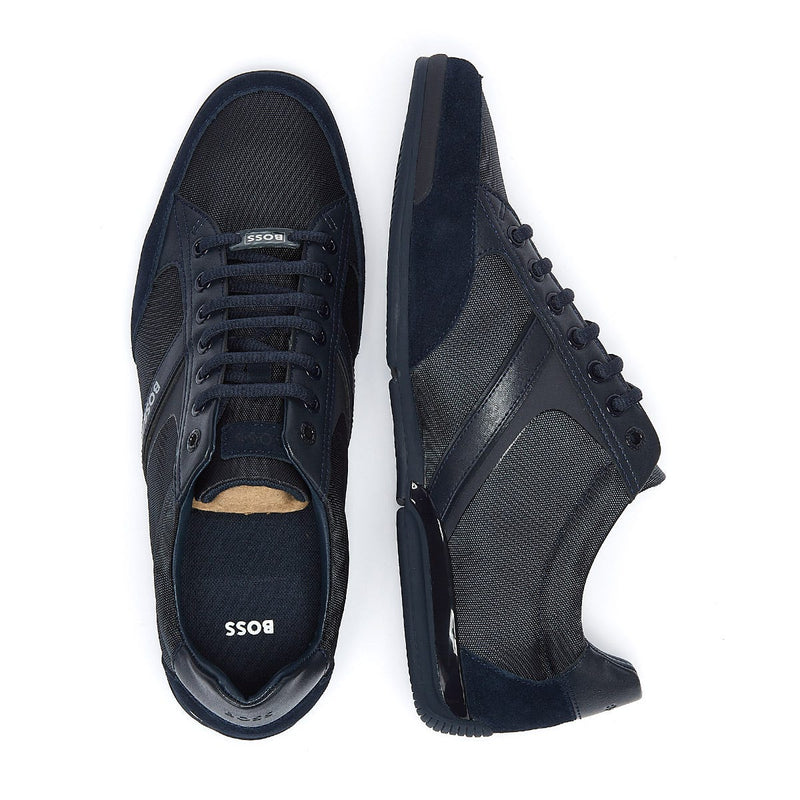 BOSS Saturn Low Mix Mens Dark Blue Trainers