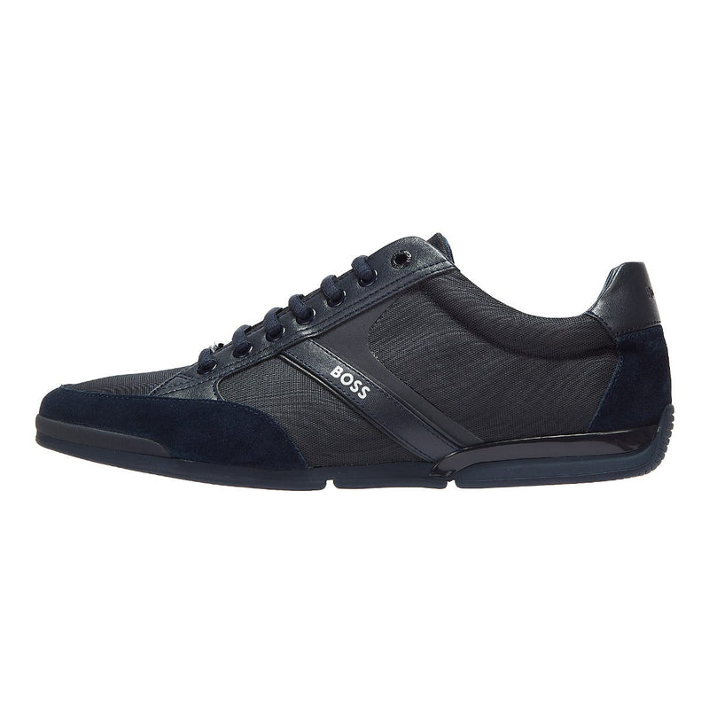BOSS Saturn Low Mix Mens Dark Blue Trainers