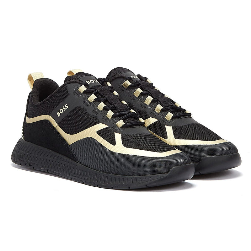 BOSS Titanium Runn Lyme Mens Black / Gold Trainers