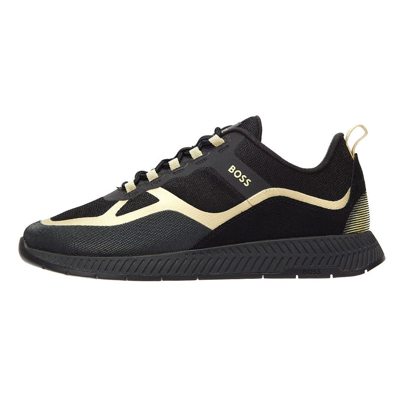 BOSS Titanium Runn Lyme Mens Black / Gold Trainers