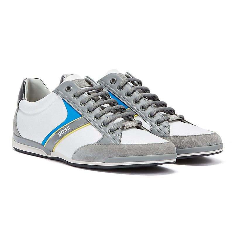 BOSS Saturn Low Mix Mens Open Grey Trainers
