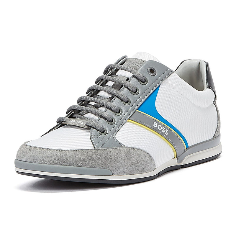 BOSS Saturn Low Mix Mens Open Grey Trainers