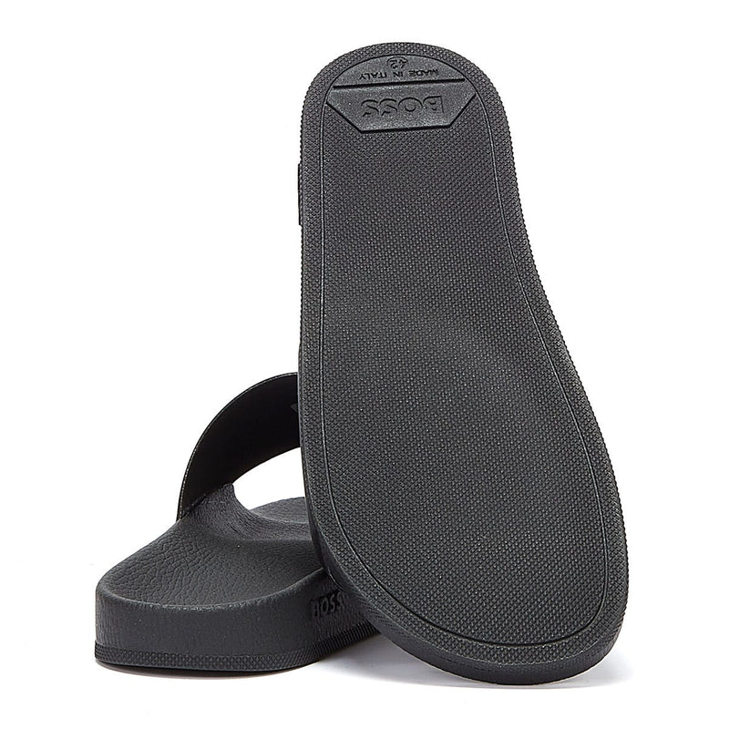 BOSS Sean Mens Black / Gold Slides