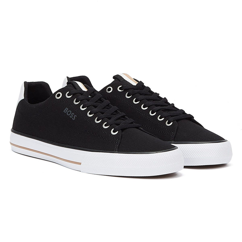 BOSS Aiden Tenn Canvas Mens Black Trainers