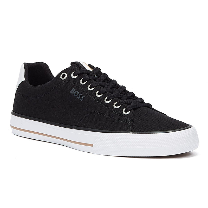 BOSS Aiden Tenn Canvas Mens Black Trainers