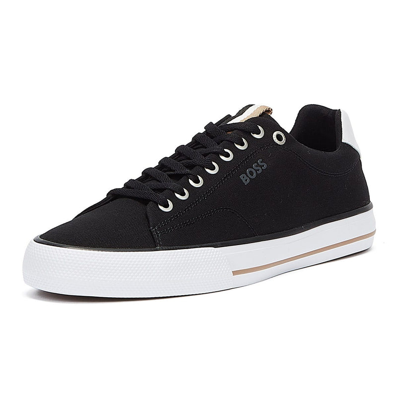 BOSS Aiden Tenn Canvas Mens Black Trainers