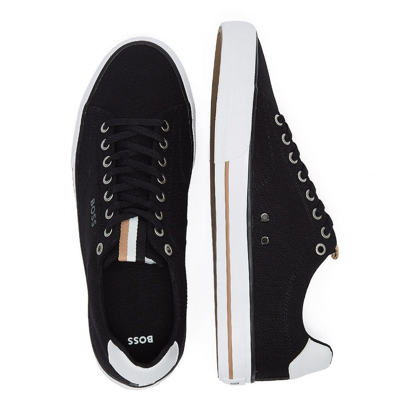 BOSS Aiden Tenn Canvas Mens Black Trainers