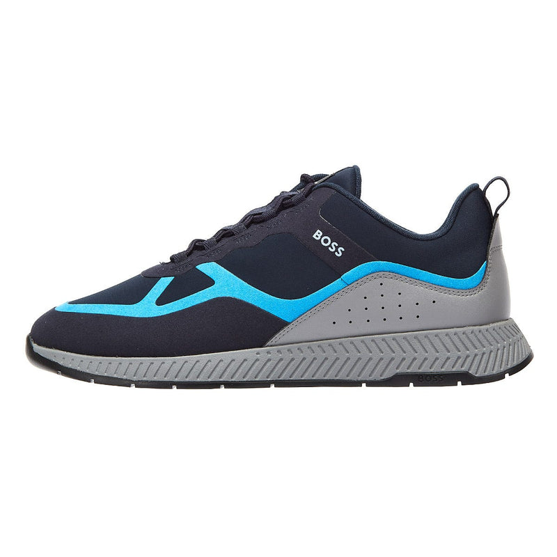 BOSS Titanium Runn Lyme Mens Open Blue Trainers