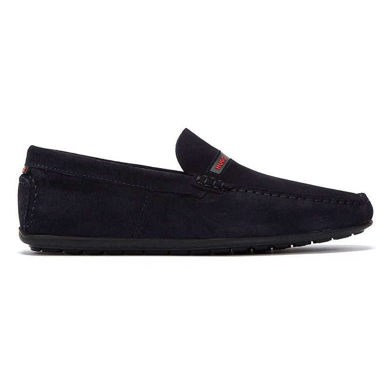 HUGO Dandy Moccassin Suede Mens Dark Blue Shoes