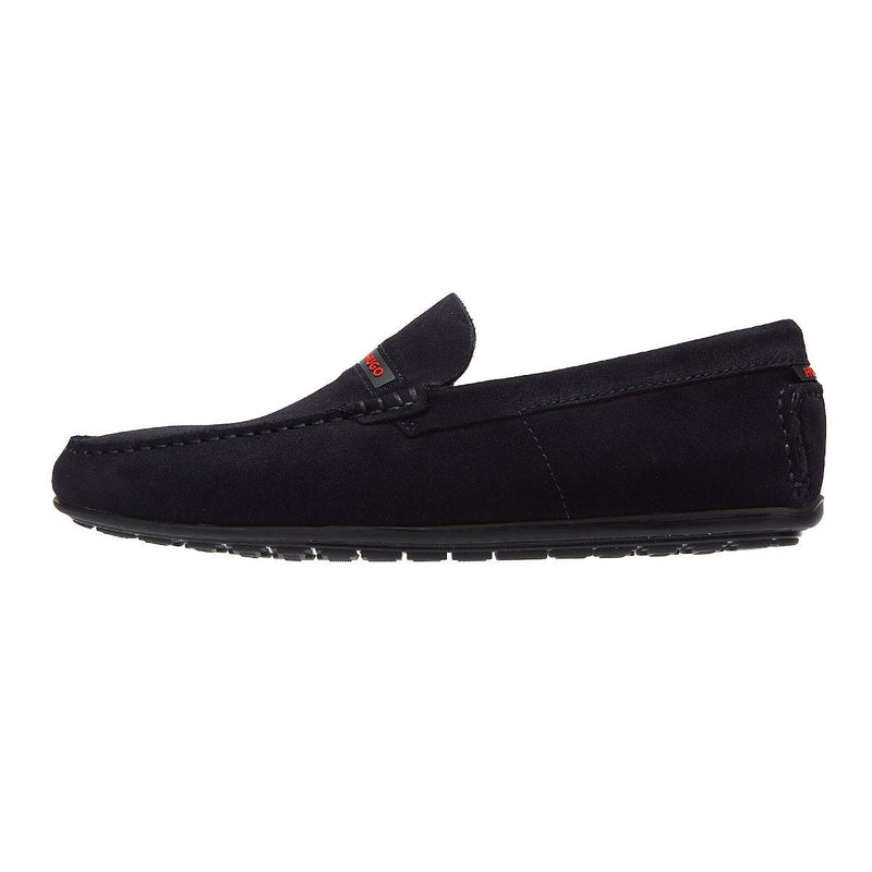 HUGO Dandy Moccassin Suede Mens Dark Blue Shoes