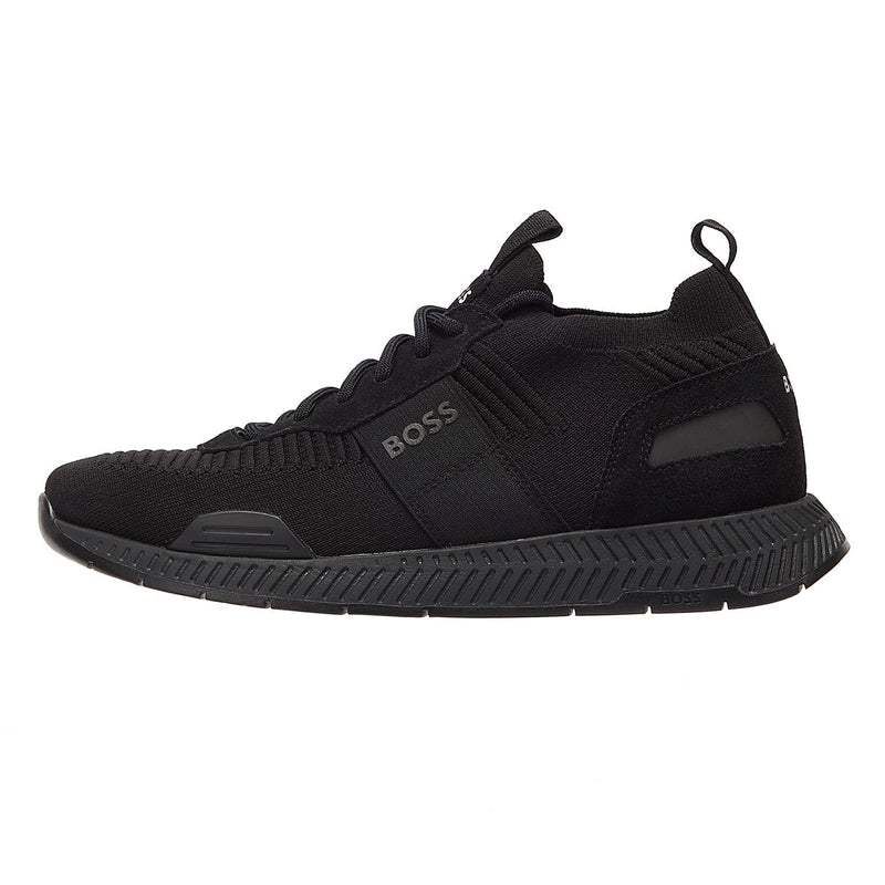 BOSS Titanium Runn Knit Mens Black Trainers