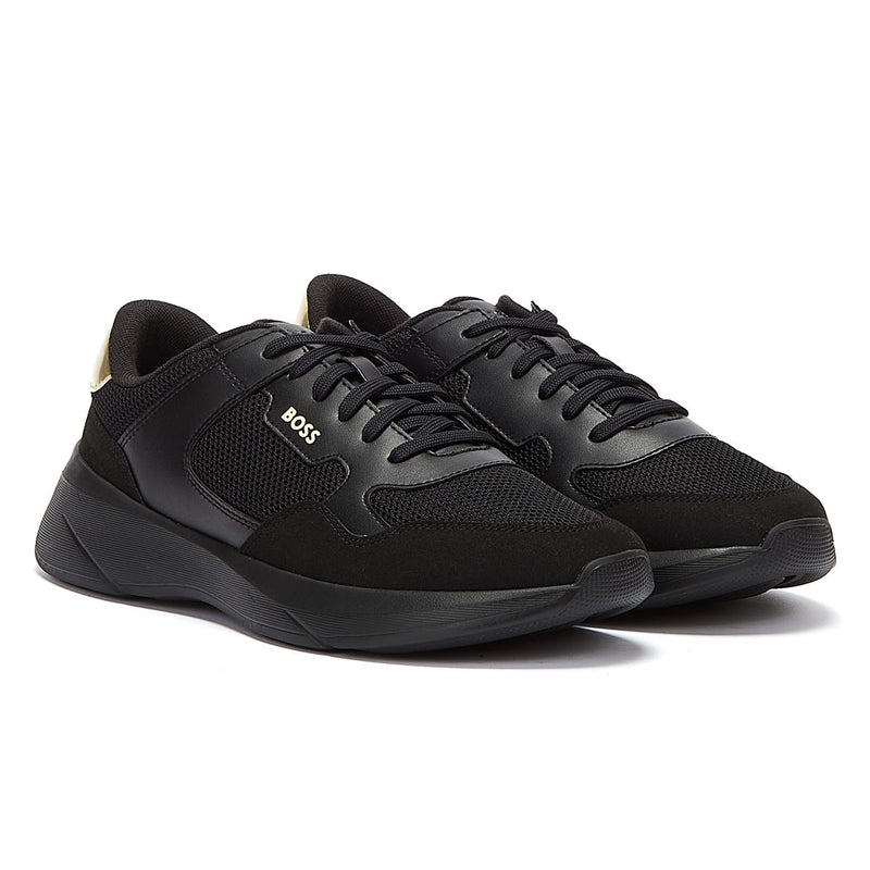BOSS Dean Runn Mens Black / Gold Trainers