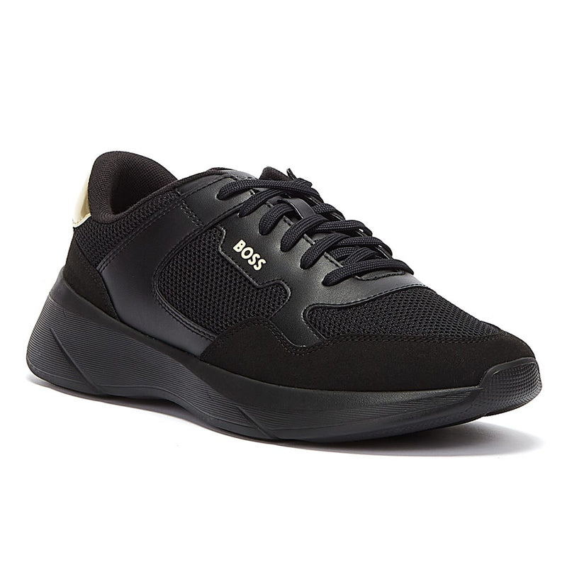 BOSS Dean Runn Mens Black / Gold Trainers