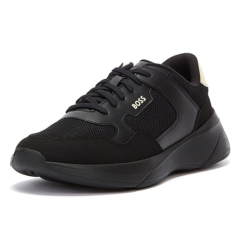 BOSS Dean Runn Mens Black / Gold Trainers