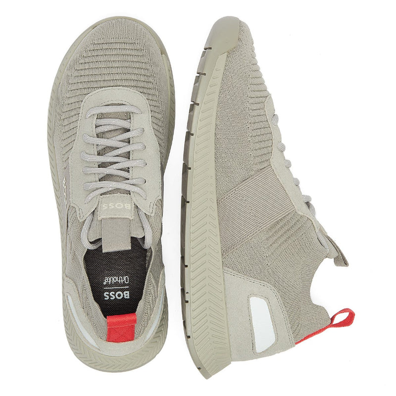 BOSS Titanium Runn Knit Mens Open Grey Trainers