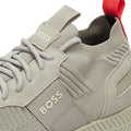 BOSS Titanium Runn Knit Mens Open Grey Trainers