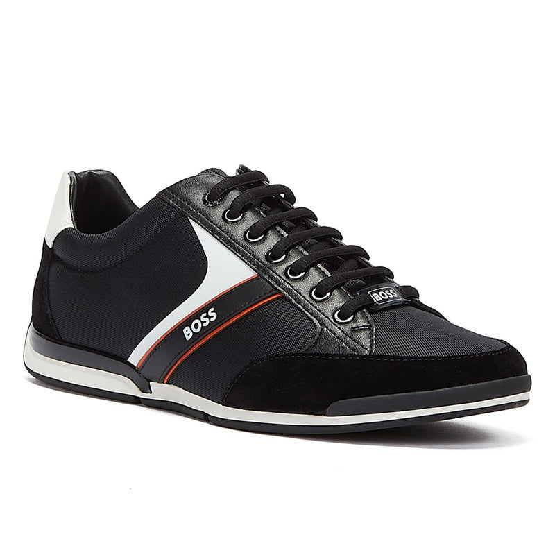 BOSS Saturn Low Mens Black / Red Trainers