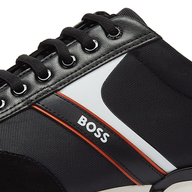 BOSS Saturn Low Mens Black / Red Trainers