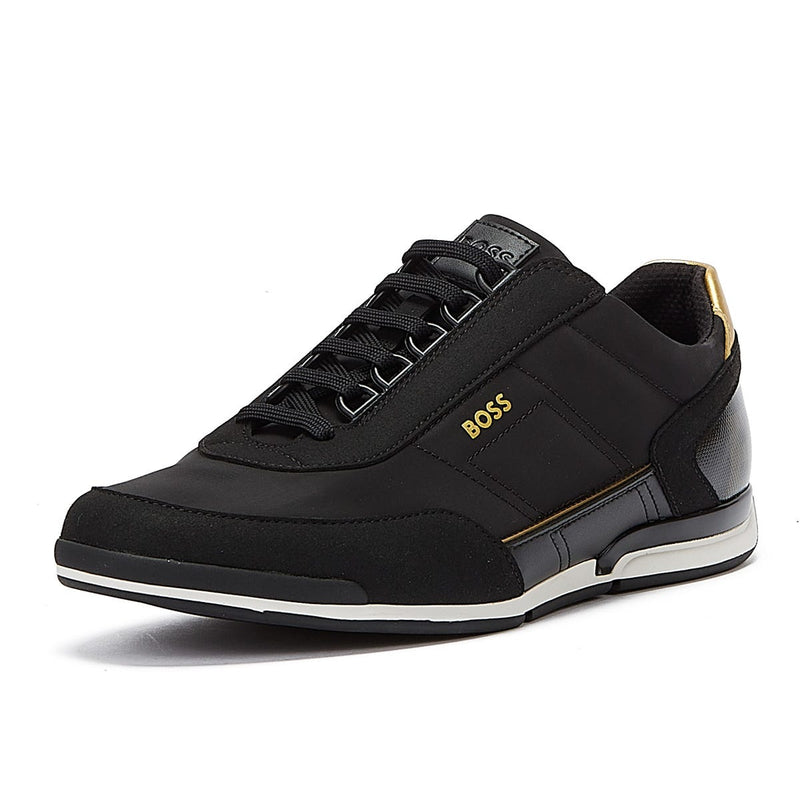 BOSS Saturn Low Flny Mens Black Trainers