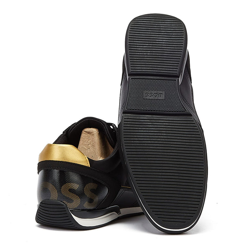 BOSS Saturn Low Flny Mens Black Trainers