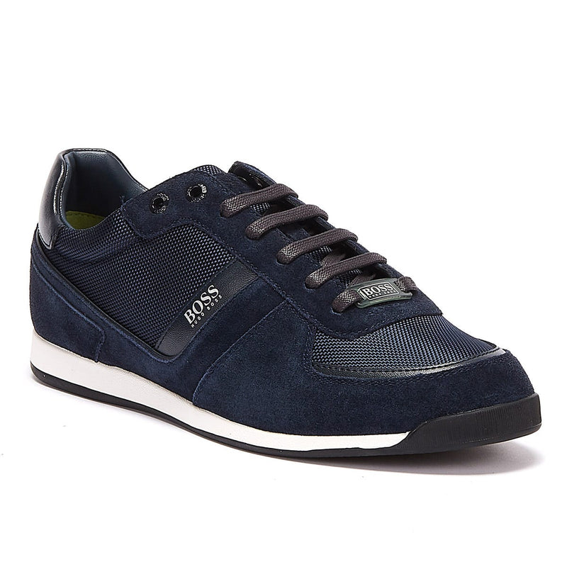 BOSS Glaze Mix Low Mens Dark Blue Trainers
