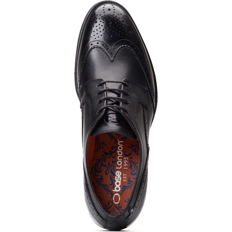 Base London Bell Chaussures Derby En Cuir Noir Pour Hommes