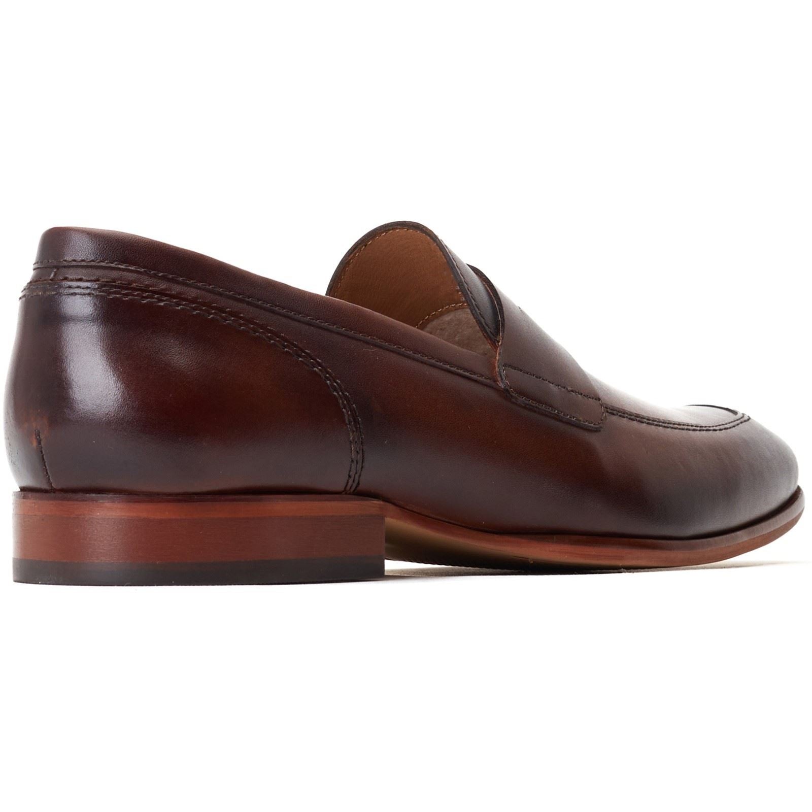 Base London Bruno Chaussures Loafers Marron Brûlé Pour Hommes En Cuir