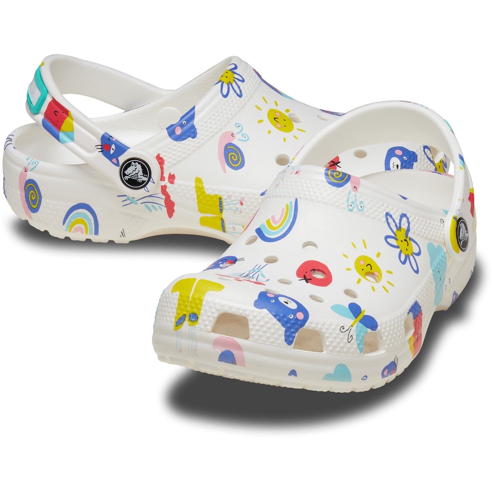 Crocs Classic Graphic Thermoplastique Blanc/multicolore Mocassins