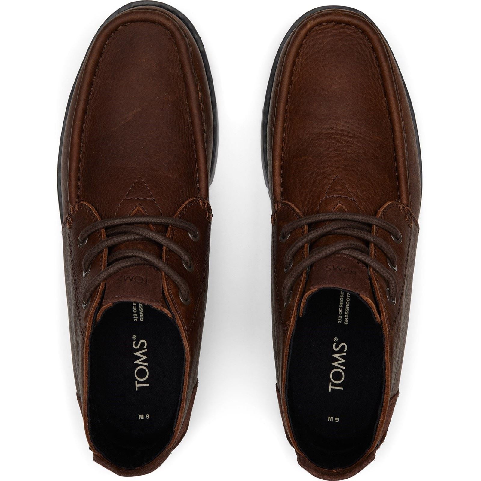 TOMS Navi Moc Chukka Bottines En Cuir Pour Hommes Marron