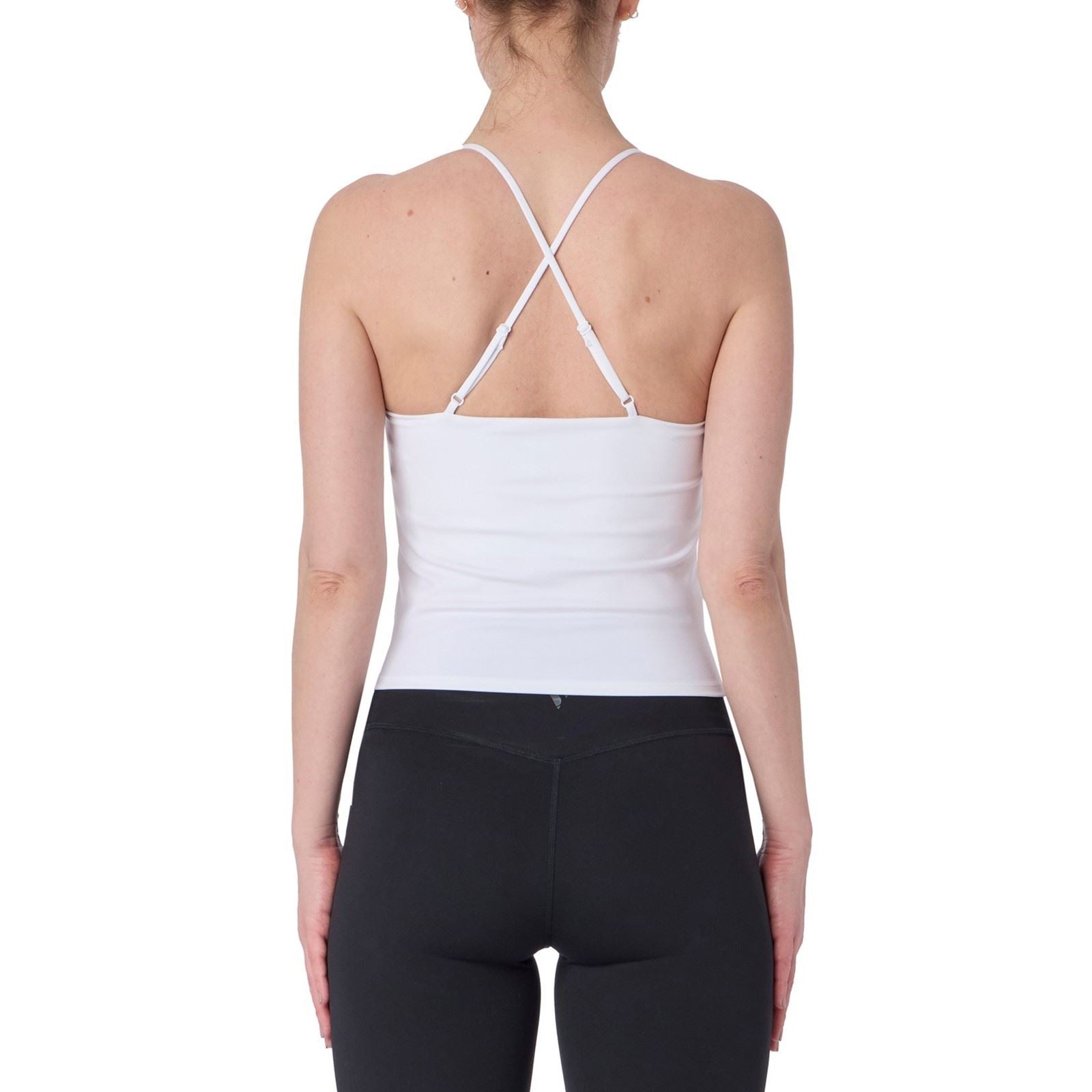 Skechers Goflex Slim Strappy Tank Débardeurs Actifs Blancs En Polyester Pour Femmes