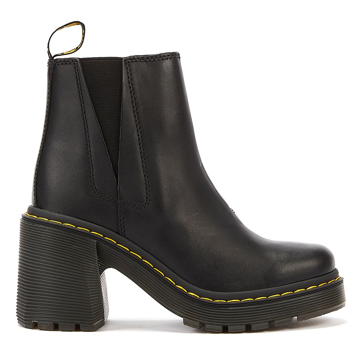 Dr. Martens Bottes Noires En Cuir Pour Femmes De Spence Sendal