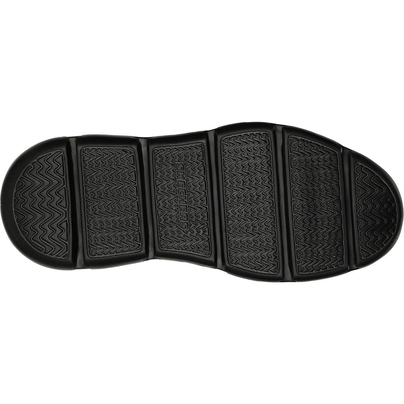 Skechers Garza Gervin Chaussures En Cuir Noir À Lacets Pour Hommes