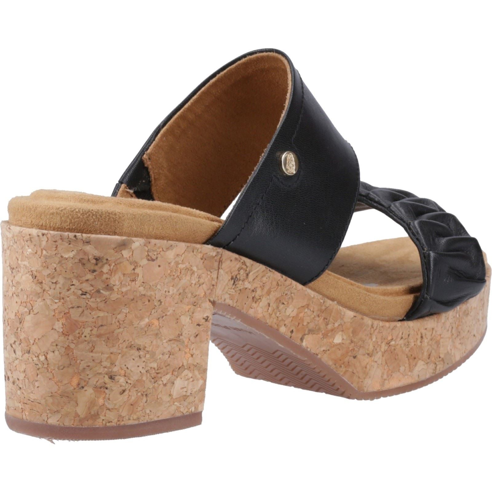 Hush Puppies Poppy Sandales Noires Pour Femmes En Cuir