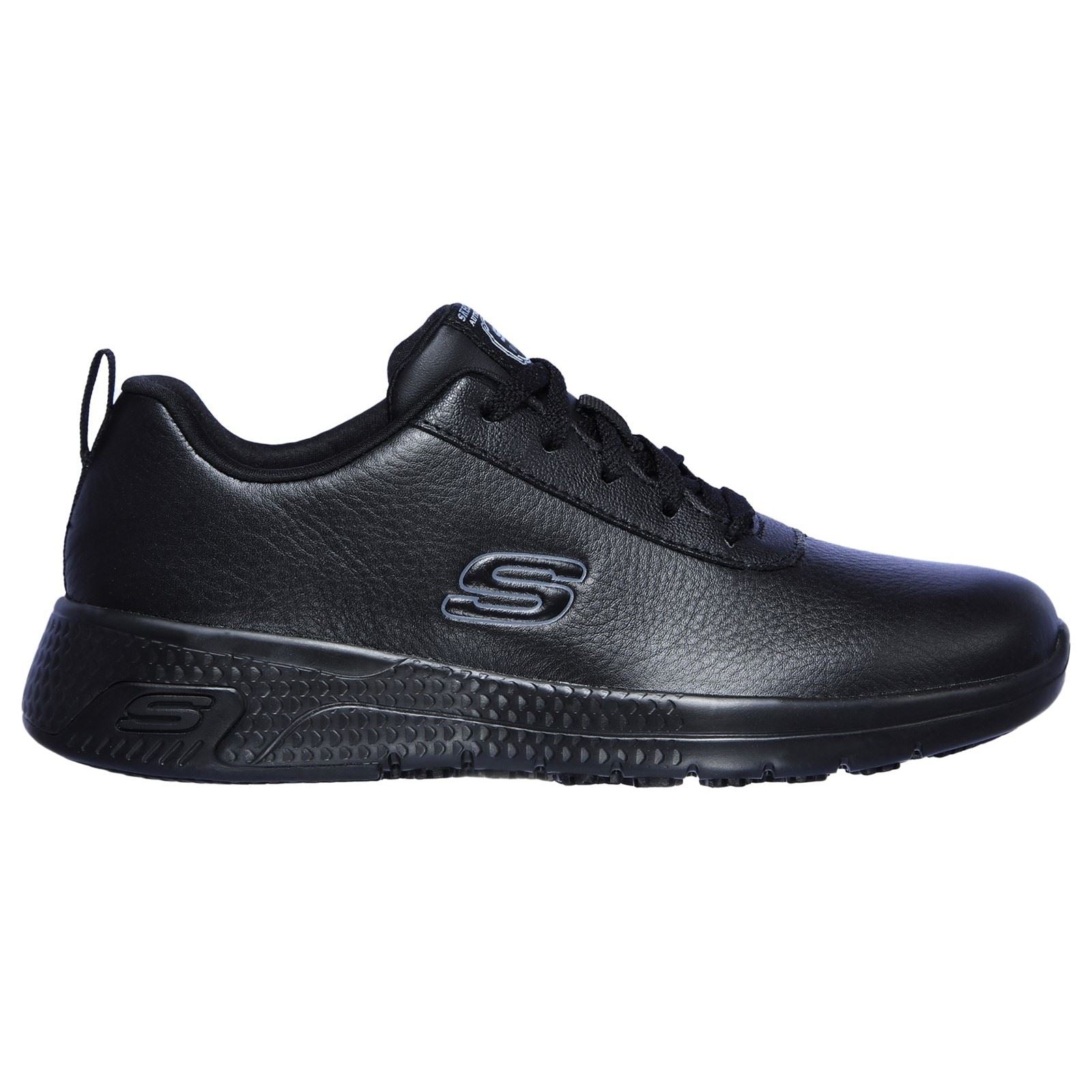 Skechers Workwear Marsing Gmina Baskets De Sécurité Noires En Cuir Pour Femmes