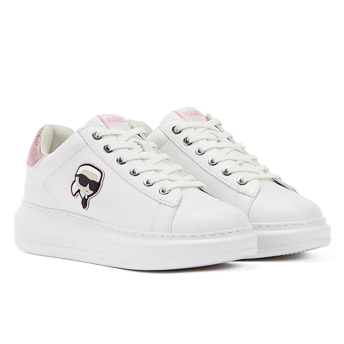 Karl Lagerfeld Kapri Nft Lo Lace Baskets Pour Femmes Blanches/Roses