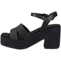 Hush Puppies Jamelia Espadrille Heel Sandales Noires Pour Femme En Textile