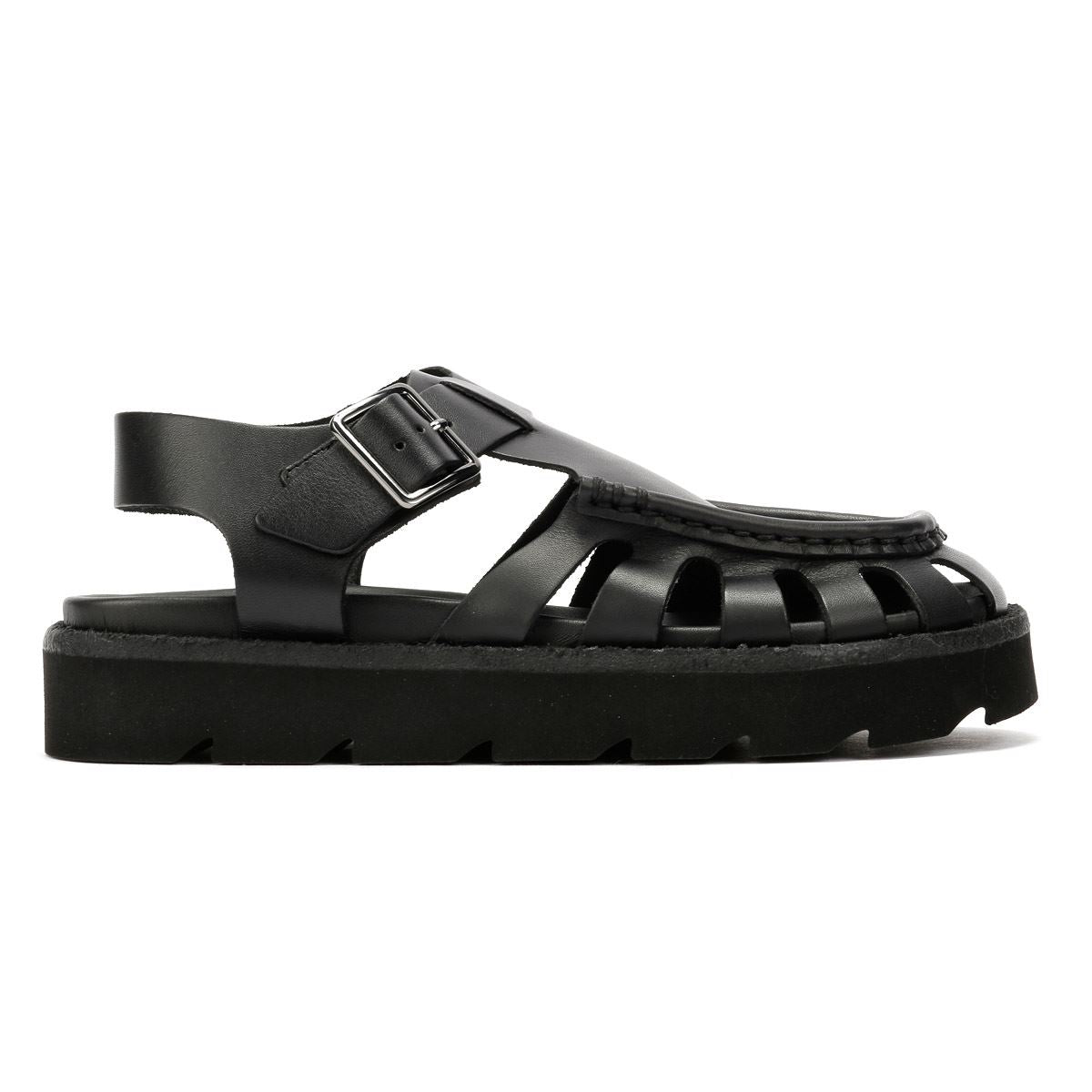 Clarks Originals Meadow Buckle Sandales Noires Pour Femmes En Cuir