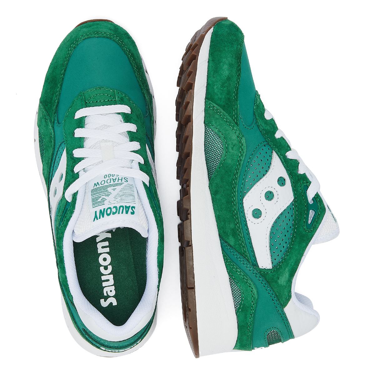 Saucony Shadow 6000 Baskets En Daim Vert/Blanc
