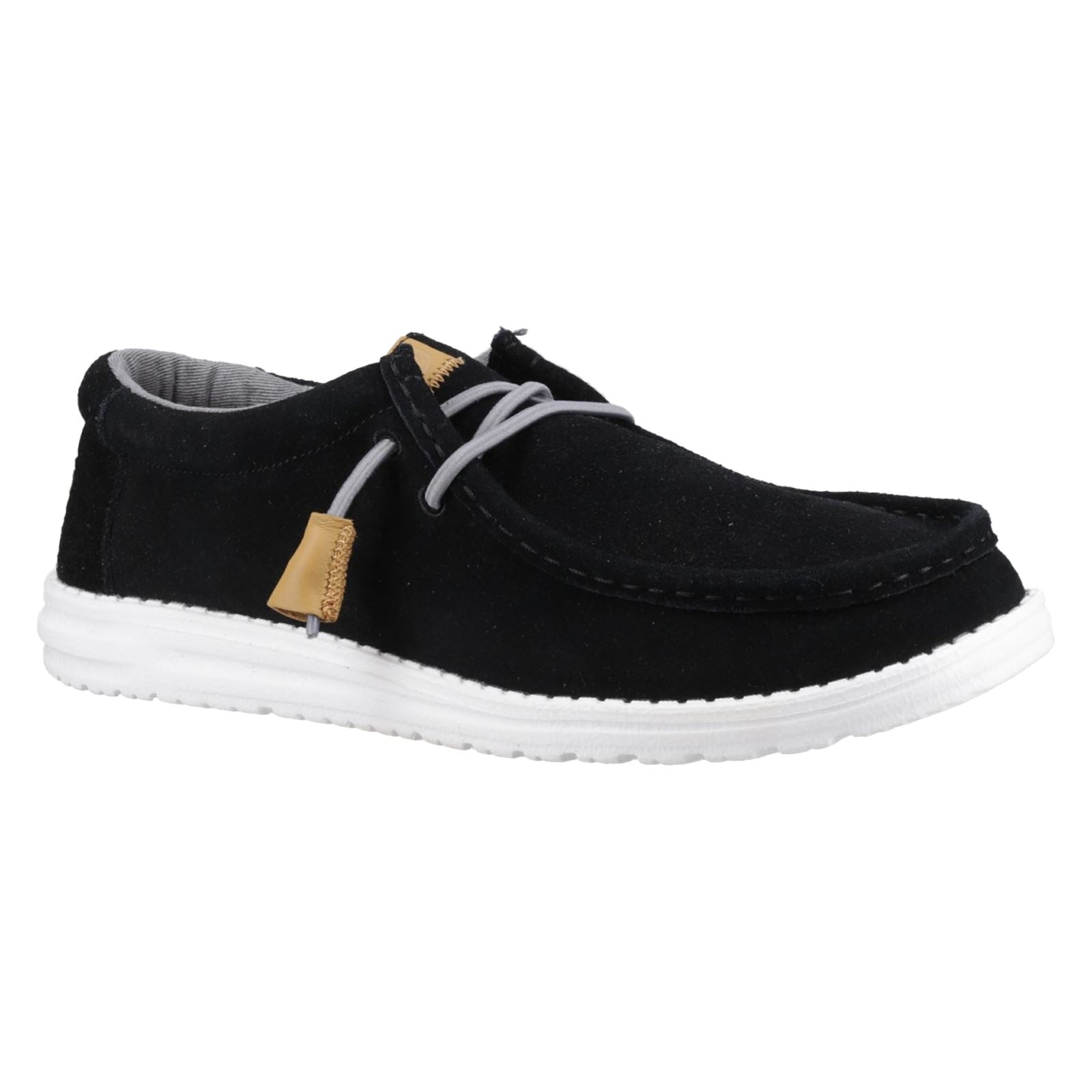 HEYDUDE Wally Craft Chaussures Bateau Noires Pour Homme En Cuir