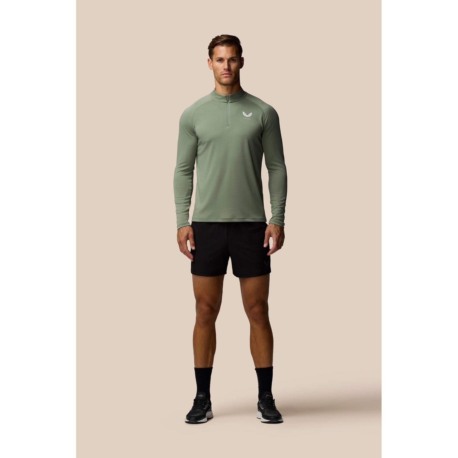 Castore Adapt Training 1/4 Zip Top T-Shirts De Sport Pour Hommes En Polyester Bleu