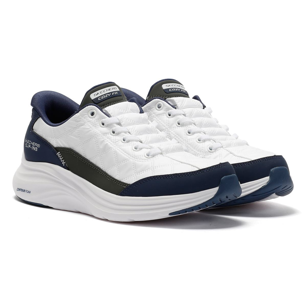 Skechers Slip-Ins Contour Foam Cozy Fit Baskets Blanches Pour Femmes