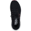 Skechers Edgeride Impression Baskets Textiles Femme Noires Et Roses