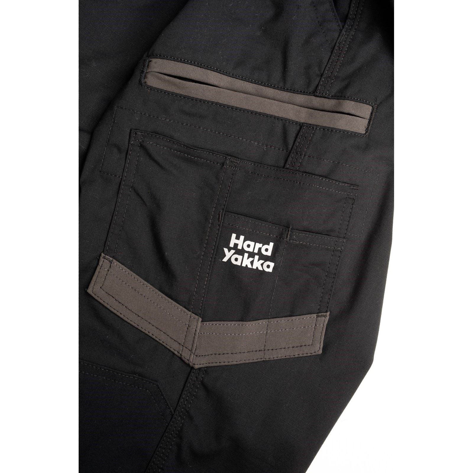 Hard Yakka Raptor Cuff Pantalons Noirs En Coton Pour Hommes - Extérieur
