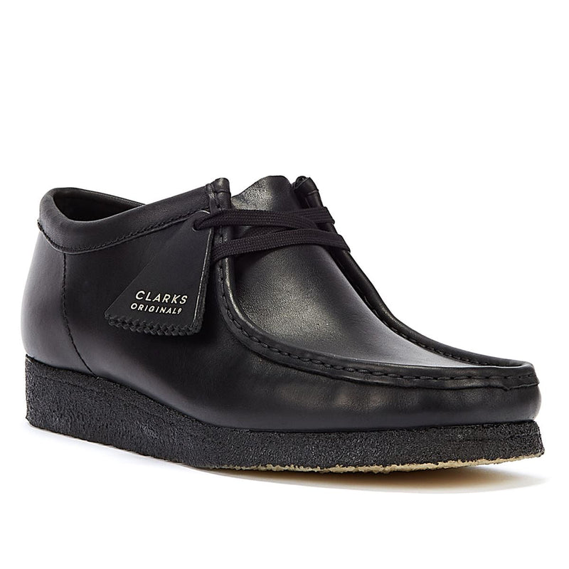 Clarks Wallabee Leather Leather Chaussures à lacets noires pour hommes