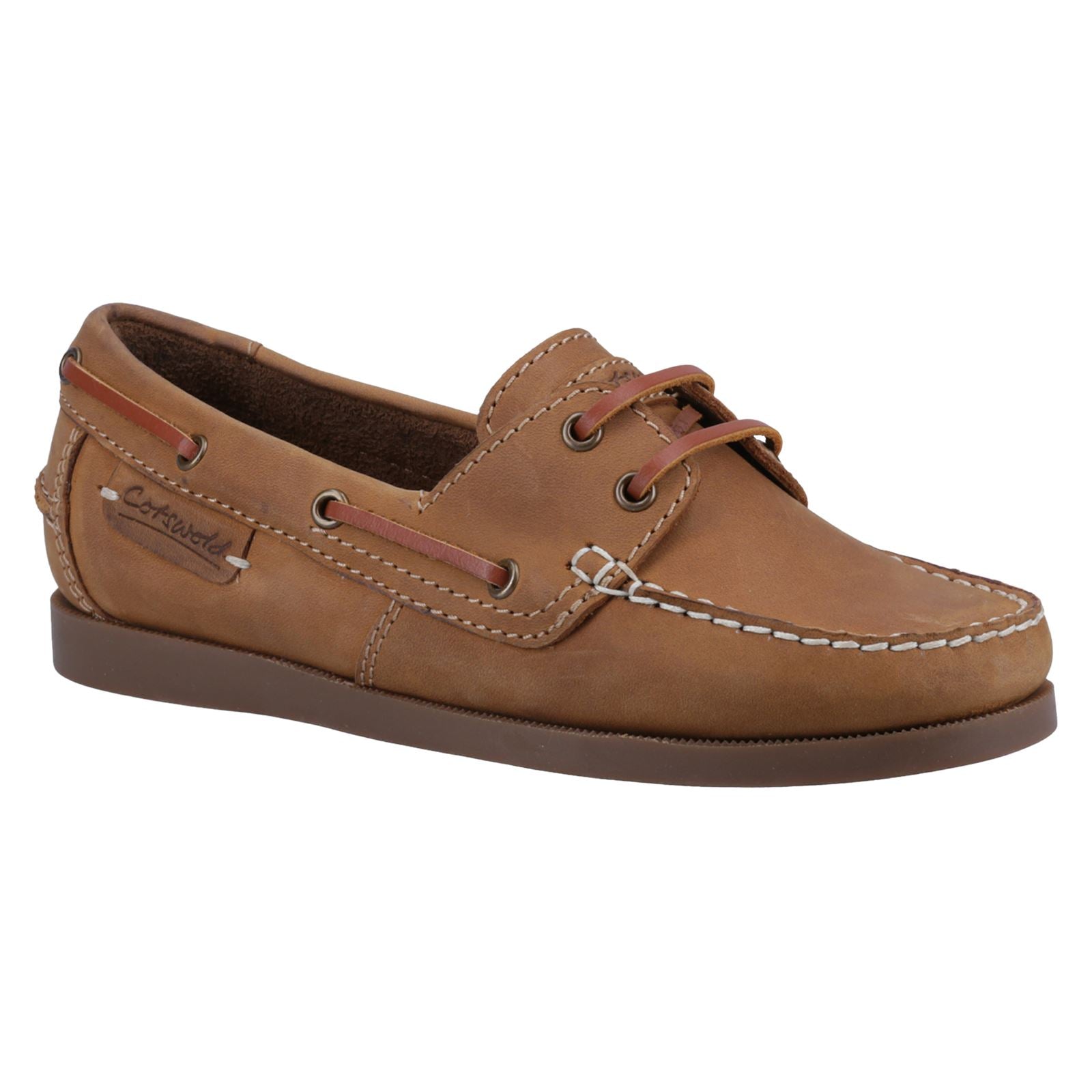 Cotswold Waterlane Chaussures Bateau En Cuir Pour Femmes Couleur Chameau