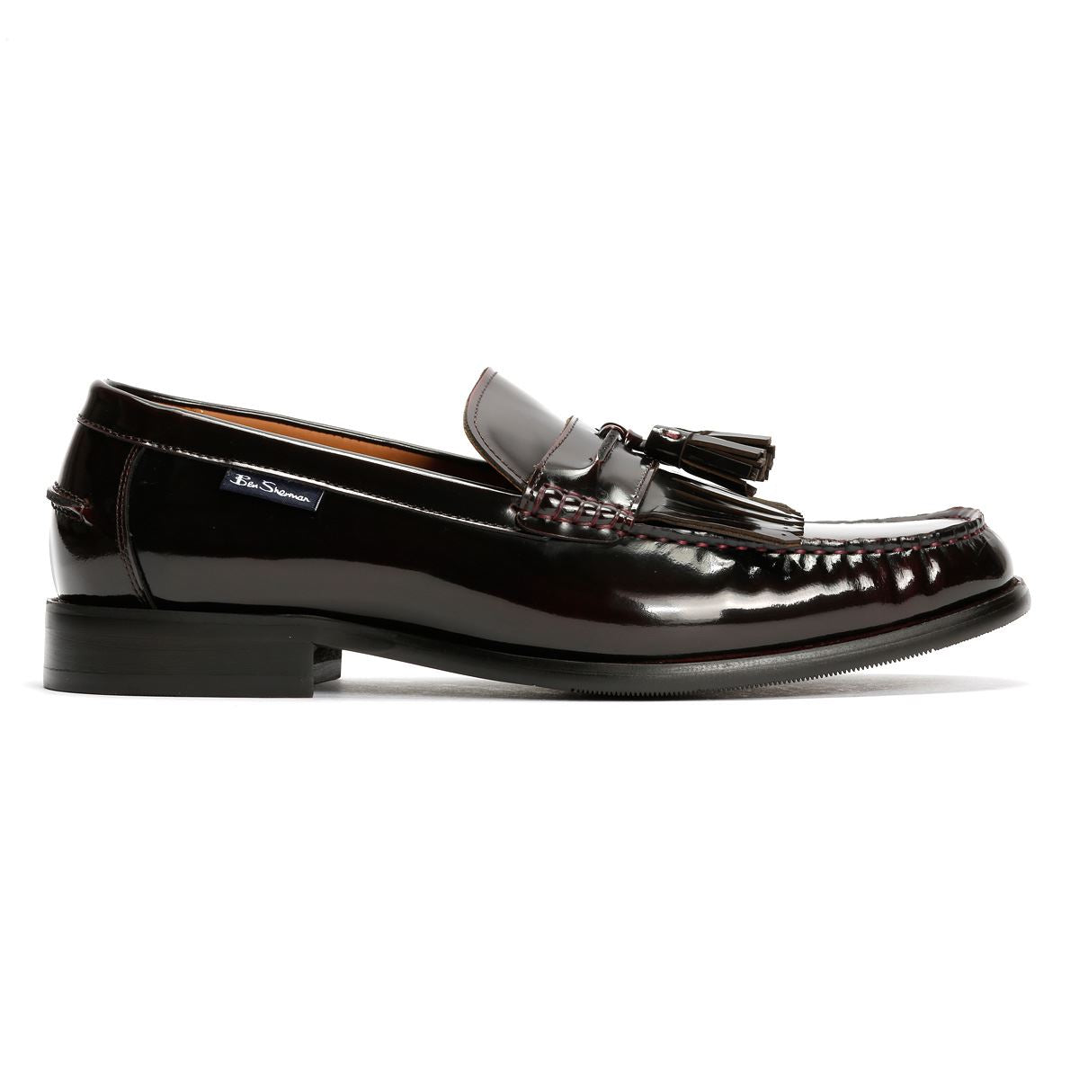 Ben Sherman Buster Mocassins Rouges En Cuir Pour Hommes
