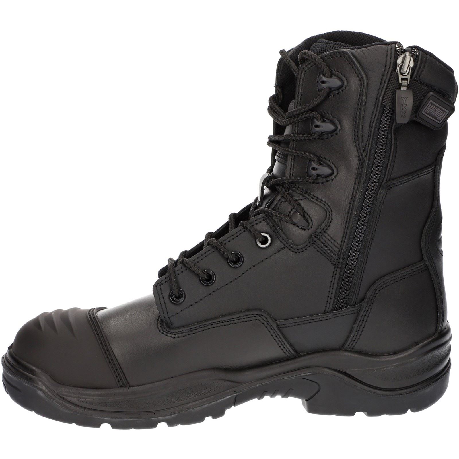 Magnum Bottes De Sécurité Noires En Cuir Avec Fermeture Éclair Latérale Rigmaster
