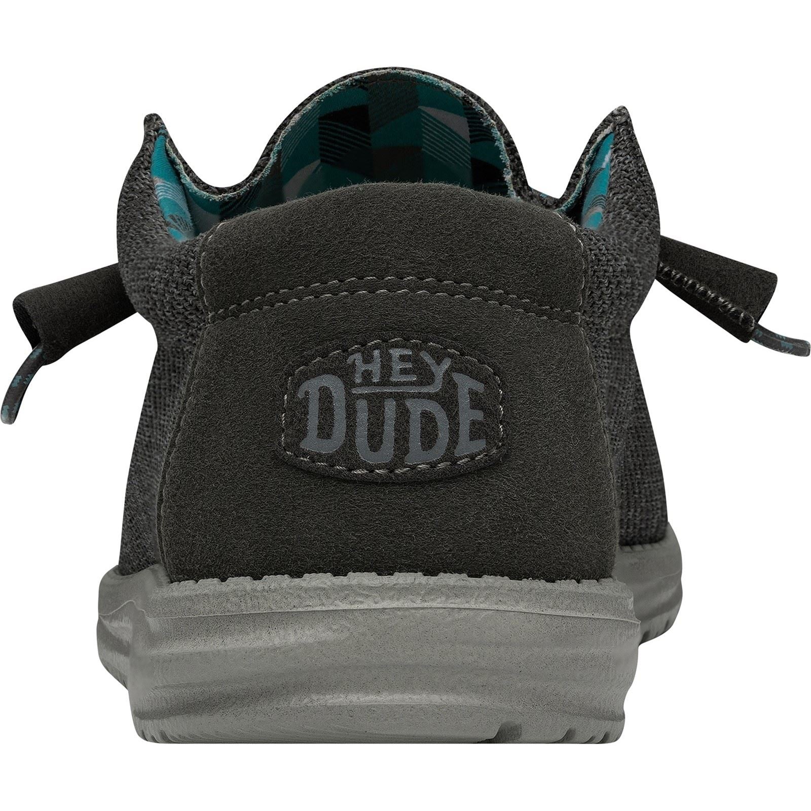 HEYDUDE Wally Sox Chaussures Bateau Pour Hommes En Daim Synthétique Gris Anthracite